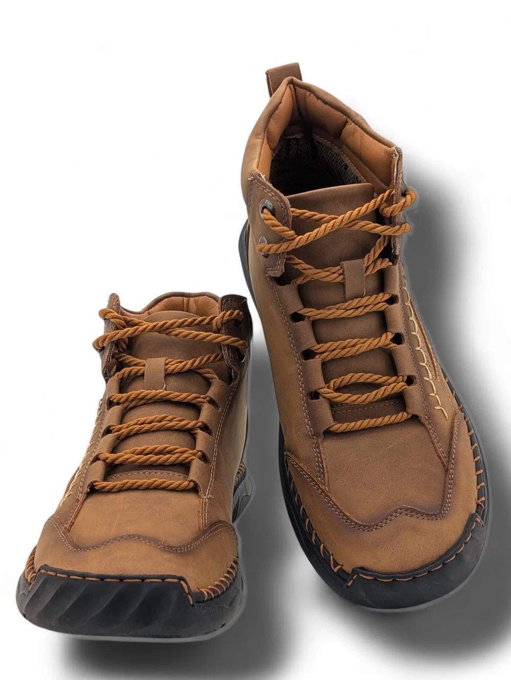 Salkin Genuine Leather High-Top Boots Sz Men 9|Women 10.5 Rope-Lace Comfort Sole